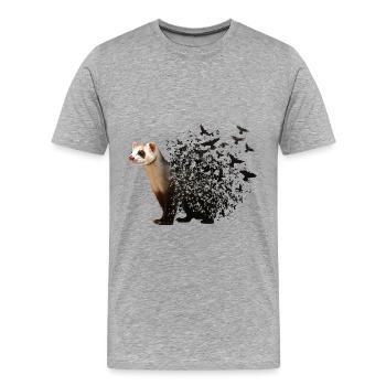 Frettchen - Männer Premium Bio T-Shirt - Grau meliert - Vorne - Damien (186cm)