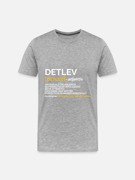 Detlev - Männer Premium Bio T-Shirt - Grau meliert