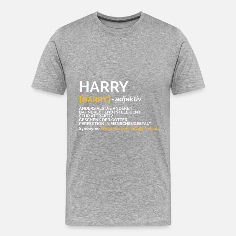 Harry - Männer Premium Bio T-Shirt - Grau meliert