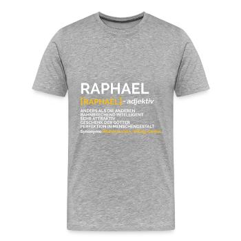 Raphael - Männer Premium Bio T-Shirt - Grau meliert - Vorne - Damien (186cm)