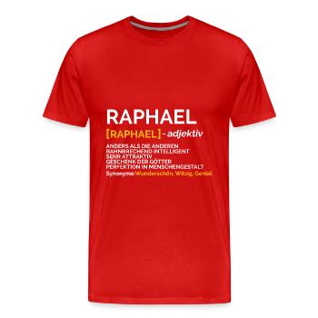 Raphael - Männer Premium Bio T-Shirt - Rot - Vorne - Damien (186cm)