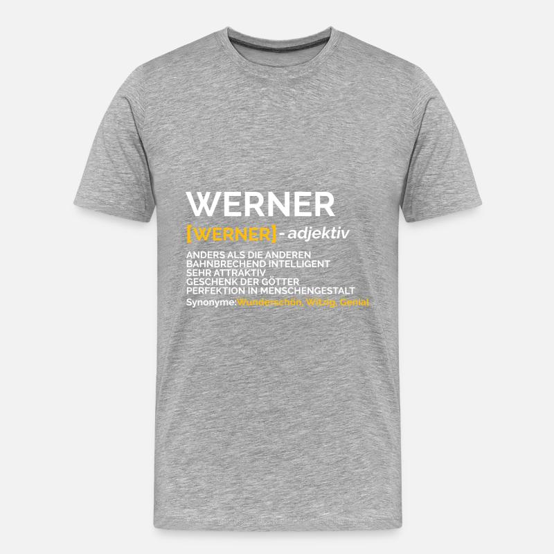 Werner - Männer Premium Bio T-Shirt - Grau meliert