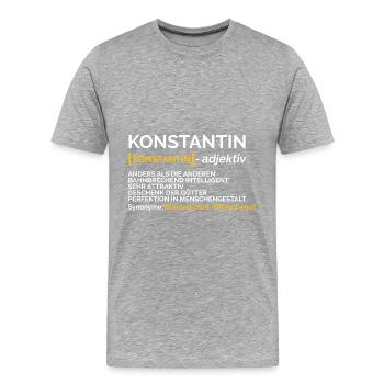 Konstantin - Männer Premium Bio T-Shirt - Grau meliert - Vorne - Damien (186cm)