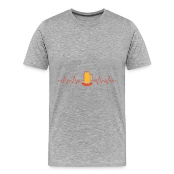 Bratwurst als Geschenk - Männer Premium Bio T-Shirt - Grau meliert - Vorne - Damien (186cm)