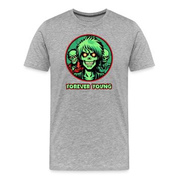 Forever Young, le gang de zombies - T-shirt bio Premium Homme - gris chiné - Devant - Damien (186cm)