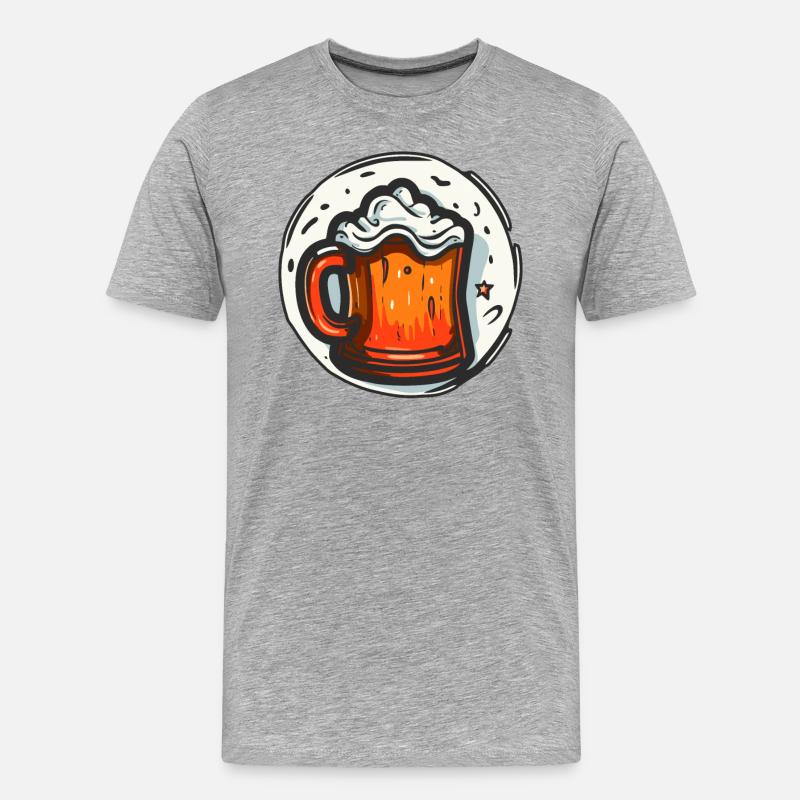 Ein Bierkrug mit Bier - Männer Premium Bio T-Shirt - Grau meliert