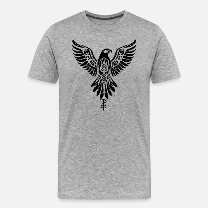 Emblem eines Raubvogels oder Adlers - Männer Premium Bio T-Shirt - Grau meliert