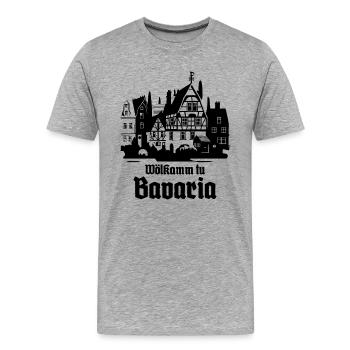 Bienvenue en Bavière - T-shirt bio Premium Homme - gris chiné - Devant - Damien (186cm)