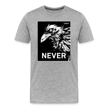 Never, a black raven - Men's Premium Organic T-Shirt - heather grey - Front - Damien (186cm)