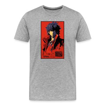Faux film japonais Thriller : Nokuza Nippon Anime - T-shirt bio Premium Homme - gris chiné - Devant - Damien (186cm)