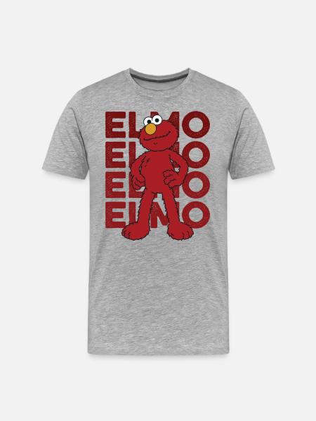 Sesamstraße Elmo Pose - Männer Premium Bio T-Shirt - Grau meliert