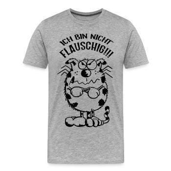 Ich bin nicht flauschig Katze - Comic - Männer Premium Bio T-Shirt - Grau meliert - Vorne - Damien (186cm)