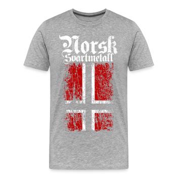 (Trve) Black Metal norvégien - Norsk Svartmetall - T-shirt bio Premium Homme - gris chiné - Devant - Damien (186cm)