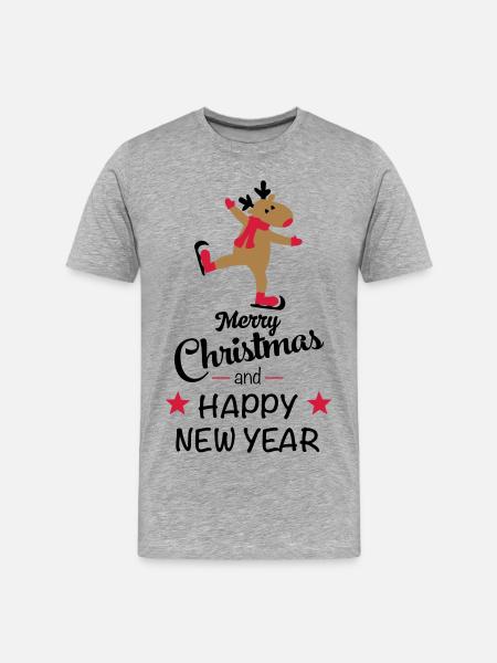 Noël drôle - T-shirt bio Premium Homme - gris chiné
