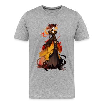 Drachen 1 - Männer Premium Bio T-Shirt - Grau meliert - Vorne - Damien (186cm)