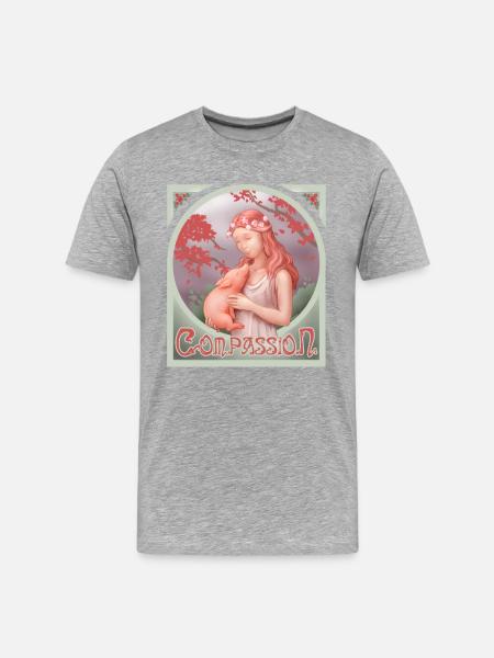Art Nouveg - Compassion - Männer Premium Bio T-Shirt - Grau meliert