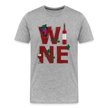 VIN / VIN - T-shirt bio Premium Homme - gris chiné - Devant - Damien (186cm)