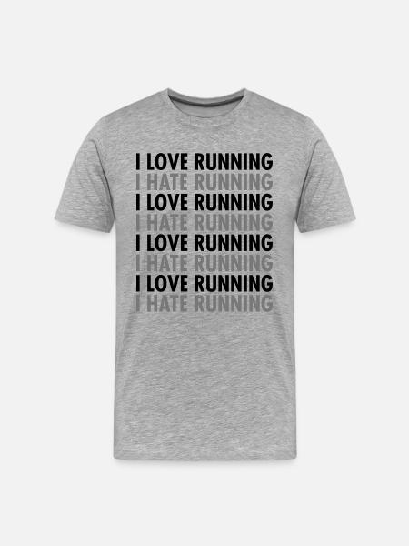 I Love / Hate Running - Men's Premium Organic T-Shirt - heather grey