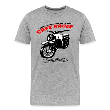 Cyclomoteur Mokick Vintage - T-shirt bio Premium Homme - gris chiné - Devant - Damien (186cm)