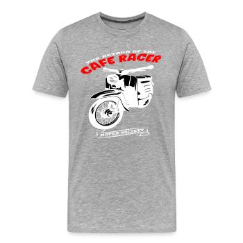 Cyclomoteur Mokick Vintage - T-shirt bio Premium Homme - gris chiné - Devant - Damien (186cm)