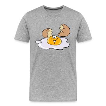 Funny fried egg - Men's Premium Organic T-Shirt - heather grey - Front - Damien (186cm)