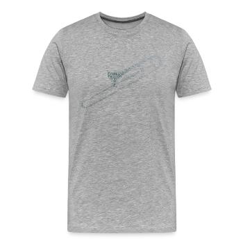 Herren Jazz Posaune Blechbläser Posaune - Männer Premium Bio T-Shirt - Grau meliert - Vorne - Damien (186cm)