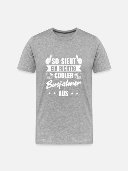 Bus Linienbus Cooler Busfahrer - Männer Premium Bio T-Shirt - Grau meliert