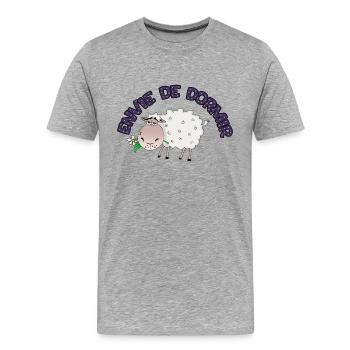 Envie de dormir - Mouton - T-shirt bio Premium Homme - gris chiné - Devant - Damien (186cm)