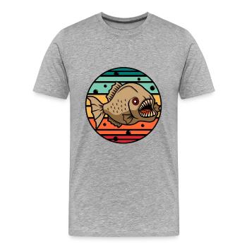 Piranha - Männer Premium Bio T-Shirt - Grau meliert - Vorne - Damien (186cm)