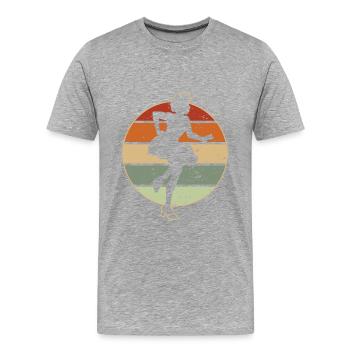 Samba - Männer Premium Bio T-Shirt - Grau meliert - Vorne - Damien (186cm)