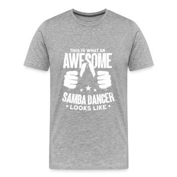 Samba - Männer Premium Bio T-Shirt - Grau meliert - Vorne - Damien (186cm)