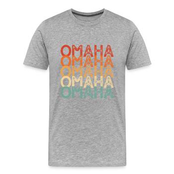 Omaha Nebraska - T-shirt bio Premium Homme - gris chiné - Devant - Damien (186cm)