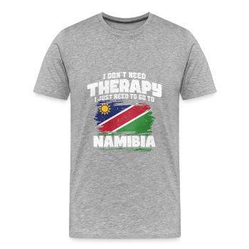 Namibie - T-shirt bio Premium Homme - gris chiné - Devant - Damien (186cm)