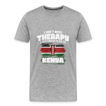 Kenya - T-shirt bio Premium Homme - gris chiné - Devant - Damien (186cm)