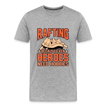 Rafting heroes - Men's Premium Organic T-Shirt - heather grey - Front - Damien (186cm)