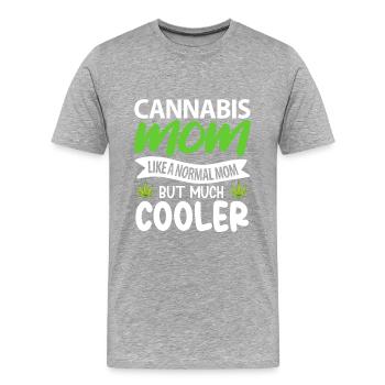 Mère cannabis - T-shirt bio Premium Homme - gris chiné - Devant - Damien (186cm)