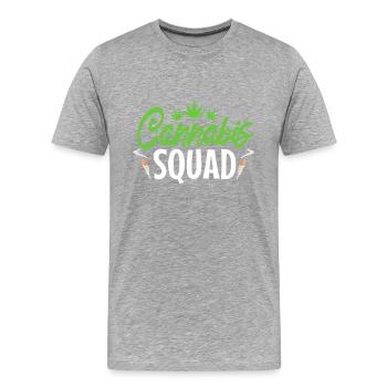 Escouade du cannabis - T-shirt bio Premium Homme - gris chiné - Devant - Damien (186cm)