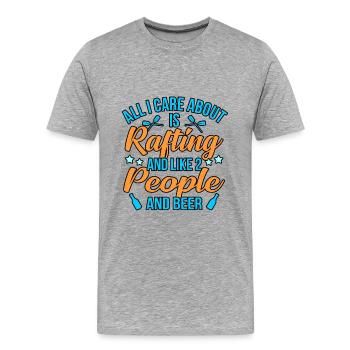 Rafting Und Bier - Männer Premium Bio T-Shirt - Grau meliert - Vorne - Damien (186cm)