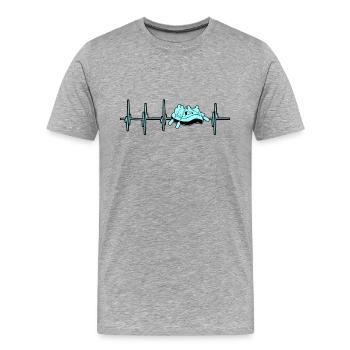 Rafting heartbeat - Men's Premium Organic T-Shirt - heather grey - Front - Damien (186cm)