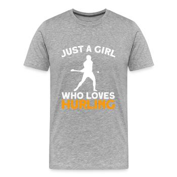 Schleudern Hurling - Männer Premium Bio T-Shirt - Grau meliert - Vorne - Damien (186cm)
