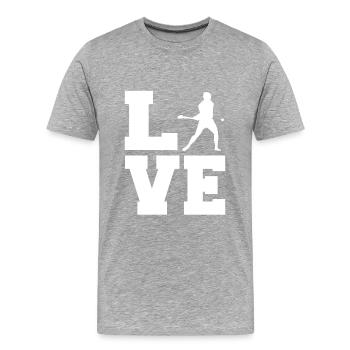 Schleudern Hurling - Männer Premium Bio T-Shirt - Grau meliert - Vorne - Damien (186cm)