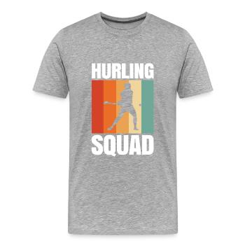 Schleudern Hurling - Männer Premium Bio T-Shirt - Grau meliert - Vorne - Damien (186cm)