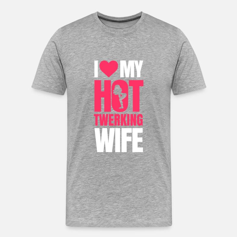 Twerking - Männer Premium Bio T-Shirt - Grau meliert