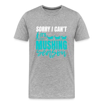 Sled Dog Racing Sled Dog Gift - Men's Premium Organic T-Shirt - heather grey - Front - Damien (186cm)