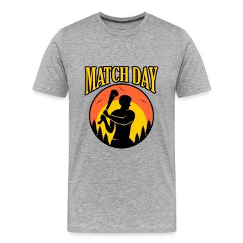 Match Day Hurling - Men's Premium Organic T-Shirt - heather grey - Front - Damien (186cm)