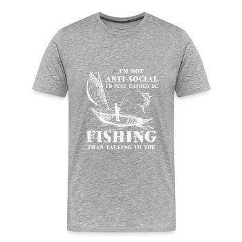 Salmon Salmon Salmondine fishing - Men's Premium Organic T-Shirt - heather grey - Front - Damien (186cm)