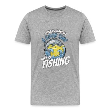 Salmon Salmon Salmondine fishing - Men's Premium Organic T-Shirt - heather grey - Front - Damien (186cm)