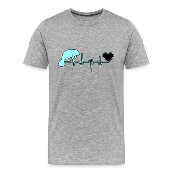 Lamantin - T-shirt bio Premium Homme - gris chiné - Devant - Damien (186cm)