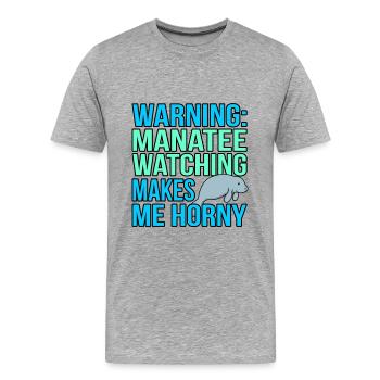 Lamantin - T-shirt bio Premium Homme - gris chiné - Devant - Damien (186cm)