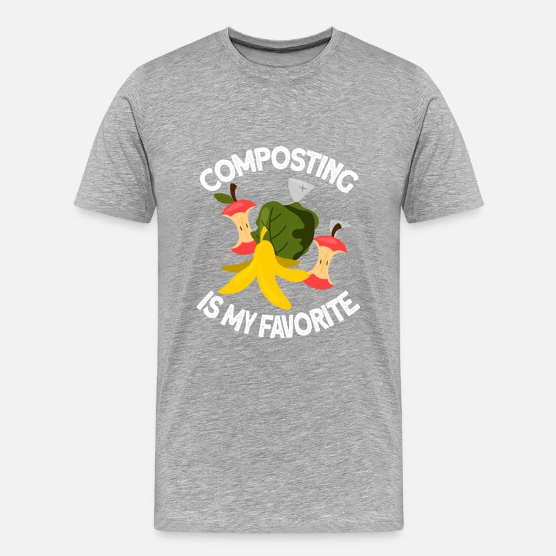 Kompost orme gave - Herre Premium T-shirt økologisk - grå meleret